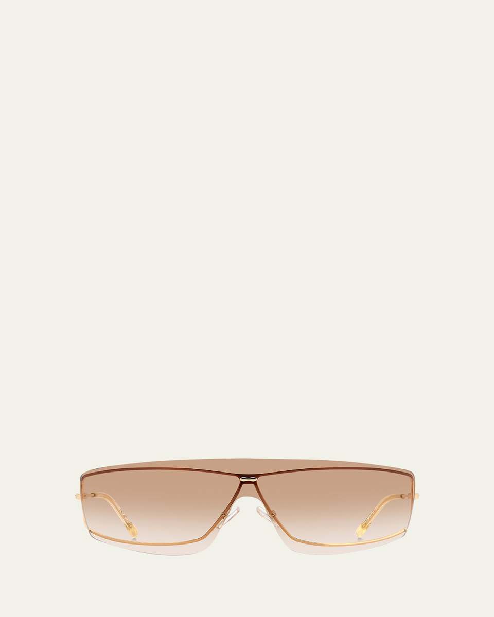 Metal & Acetate Shield Sunglasses